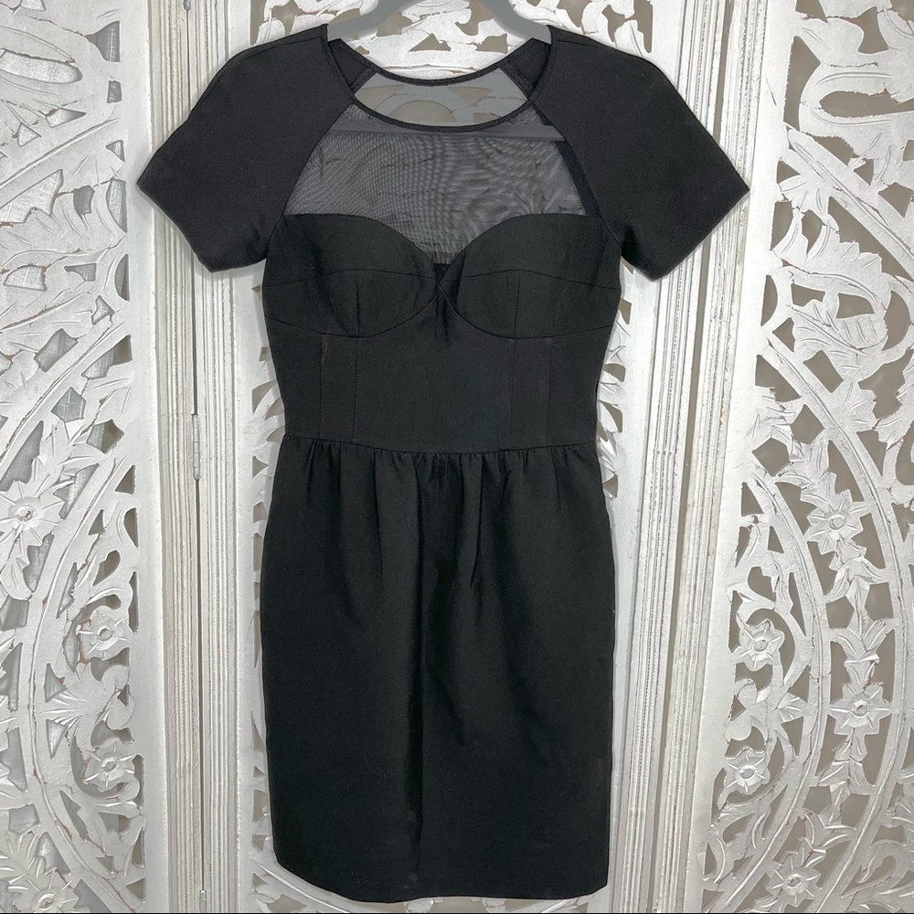 Club Monaco Black Bustier Dress